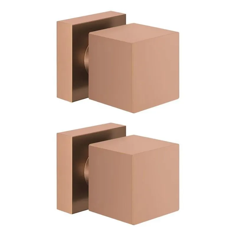 Kit 2 Acabamentos Quadrado De Metal Rose Gold P Registro Aca
