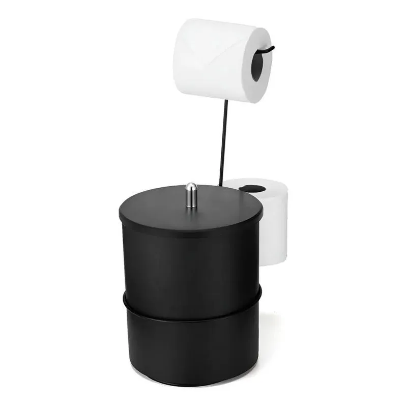 Arthi Suporte De Papel Higiênico De 5l Lixeira Preto