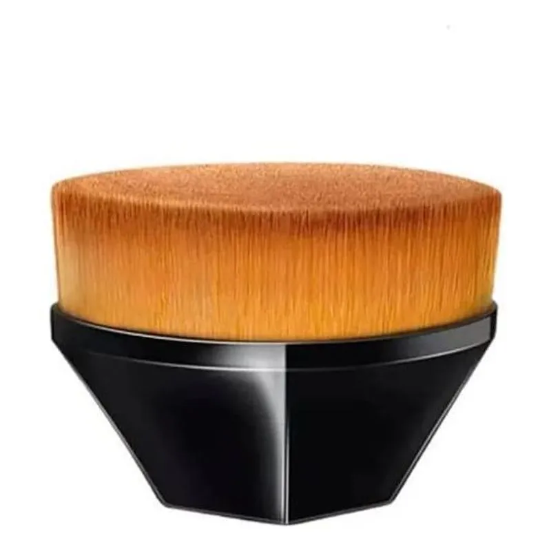 2x Mini Pincel Mágico Hexagonal Base Maquiagem Cor Preto