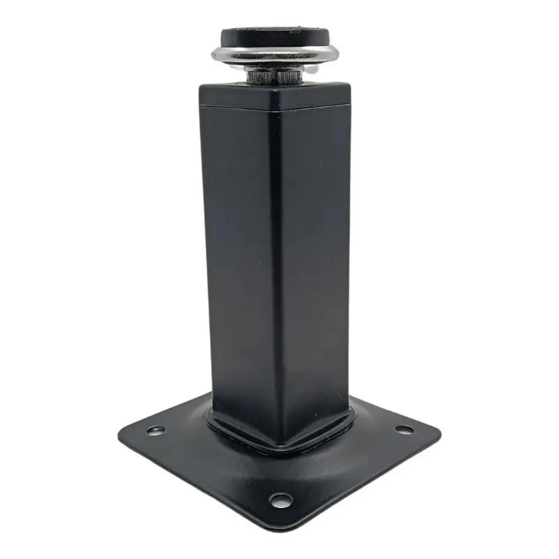 Pé Para Móveis De Aço Preto Quadrado 10cm Regulável - 4uni