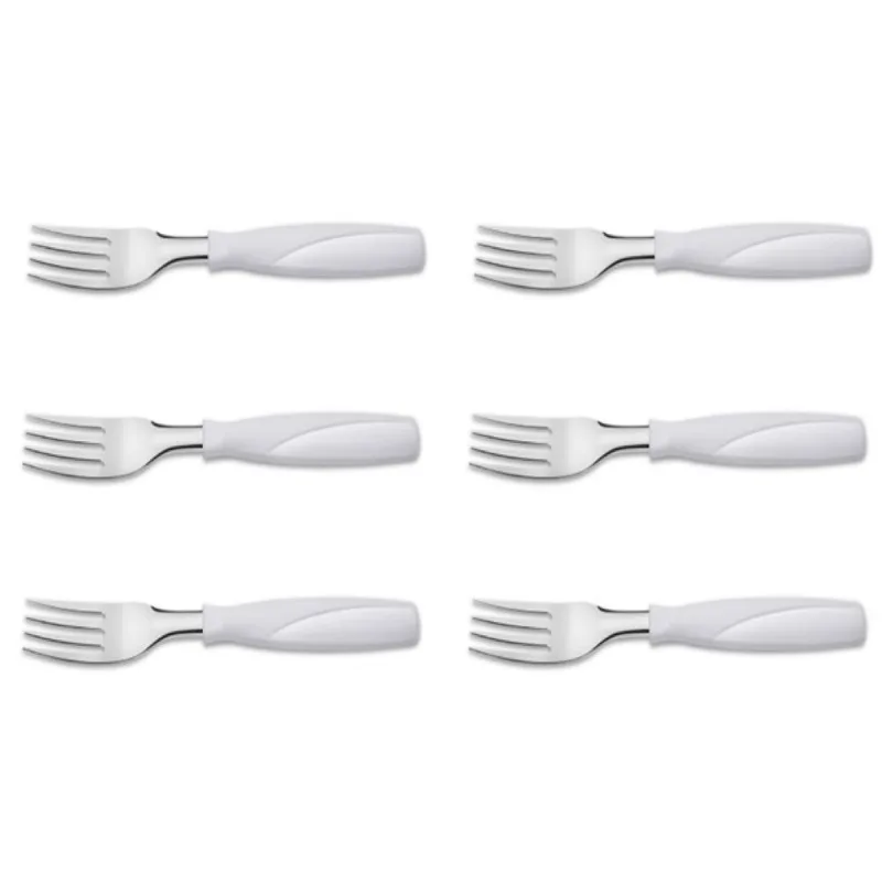Kit 6 Garfo de Mesa Aço Inox Vermelho Brinox