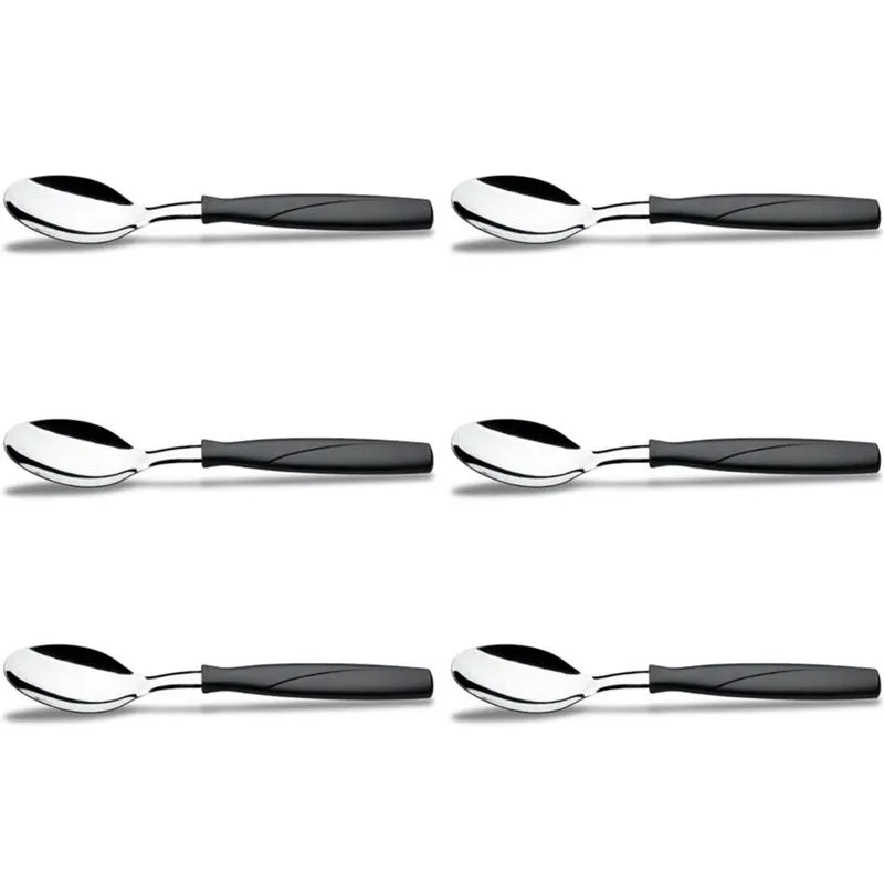 Kit 6 Colher De Mesa Aço Inox Preto Brinox