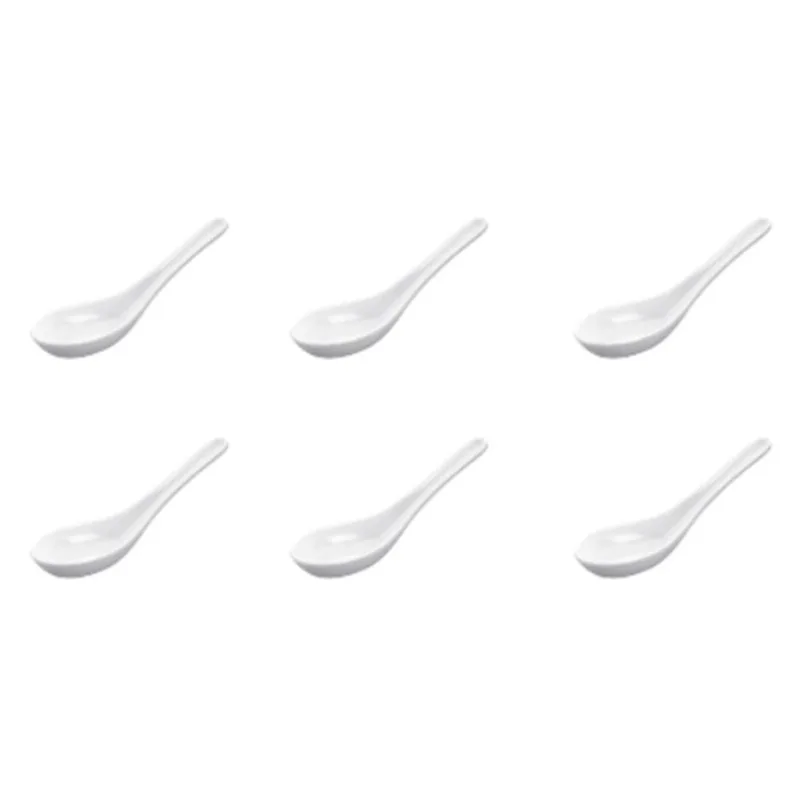 Kit 6 Unidades Colher Molheira Em Melamina Premium 12cm Para Molhos E Finger Food Branca Entrada