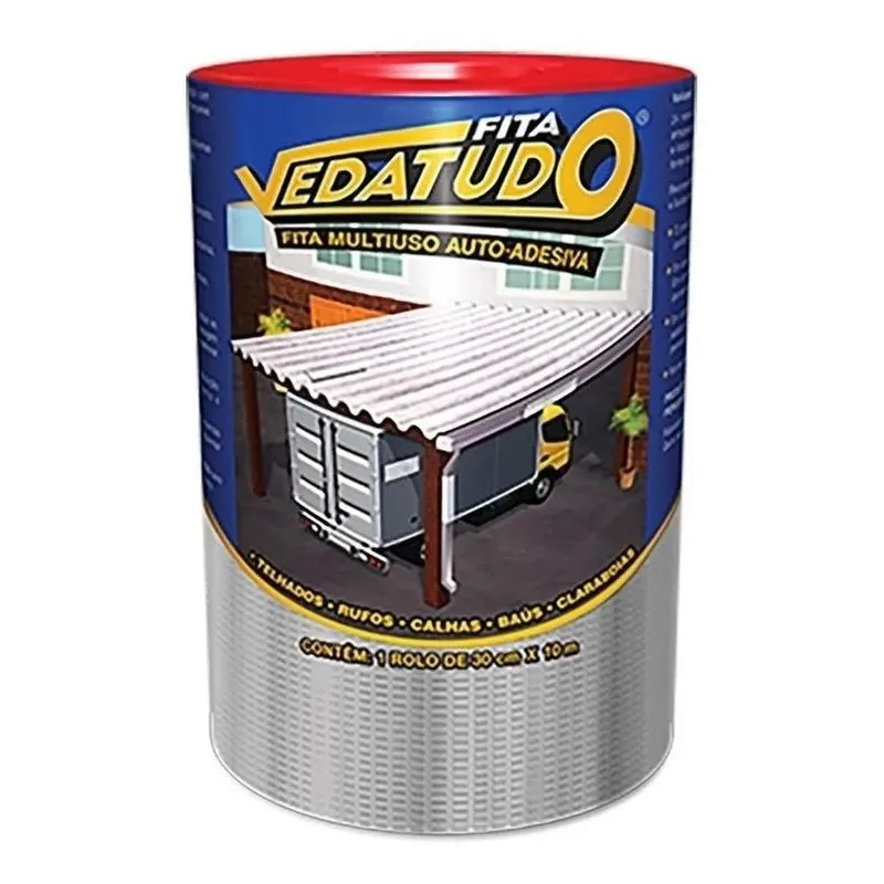 5x Manta Asfáltica Aluminizada Telhado Auto Adesiva- 30cm X