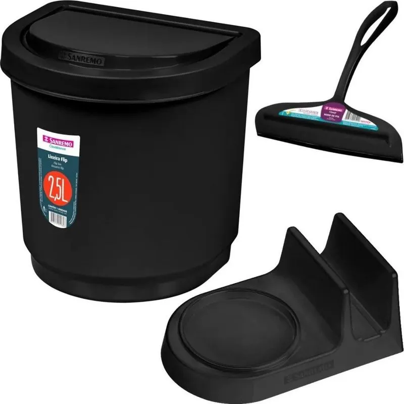 2x Kit Pia Porta Detergente Esponja Bucha Lixeira Rodo Rodin