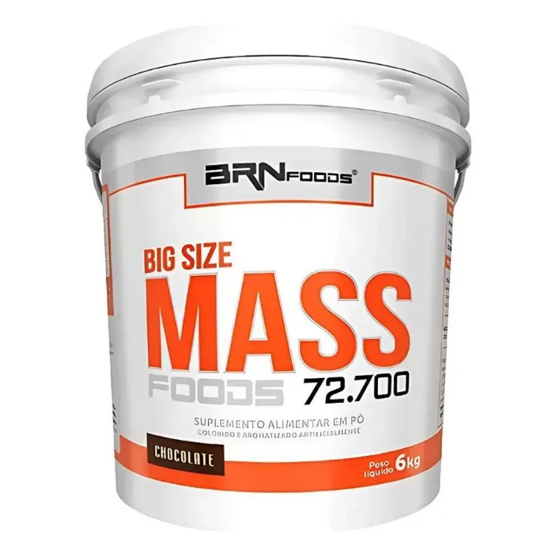 5x Hipercalórico Massa Brn Foods Balde 6kg Sabor Chocolate