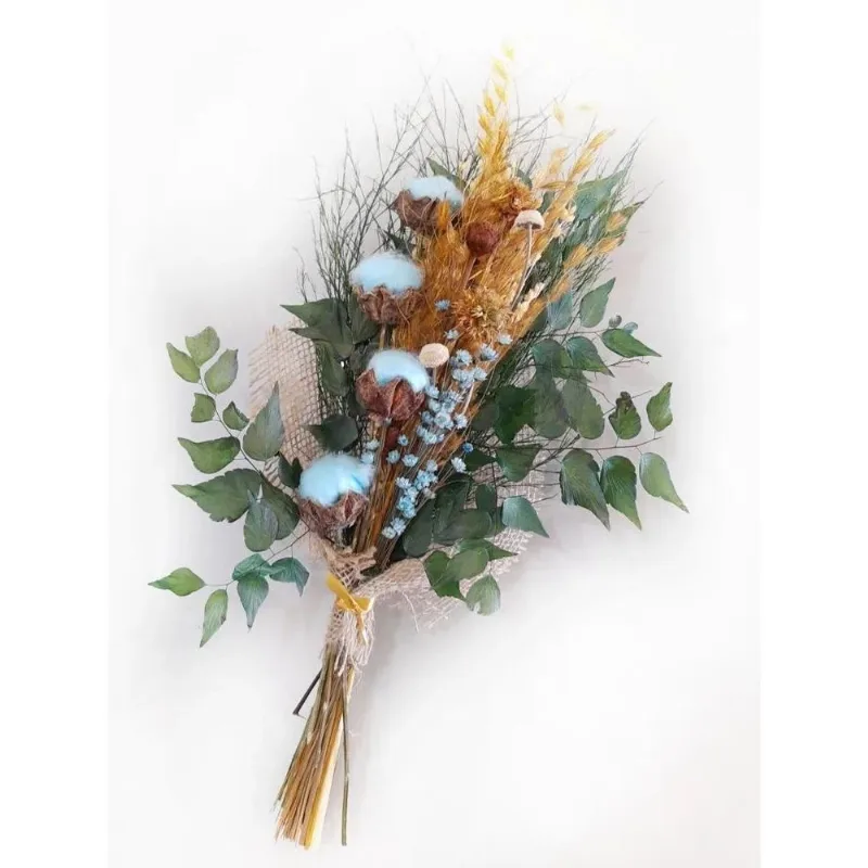 2x Buque Algodão Azul Médio Decoração Casamento Foto Pintere