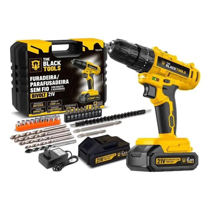 3x Parafusadeira E Furadeira De Impacto 3/8 The Black Tools