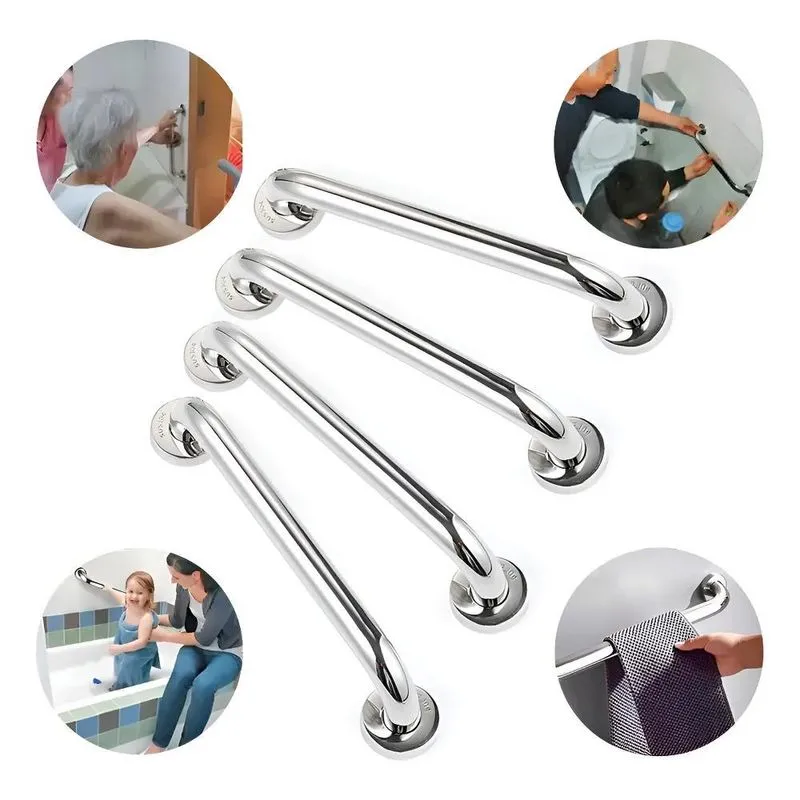 Barra Alça Corrimão Apoio Segurança Banheiro 40cm Inox 4pcs