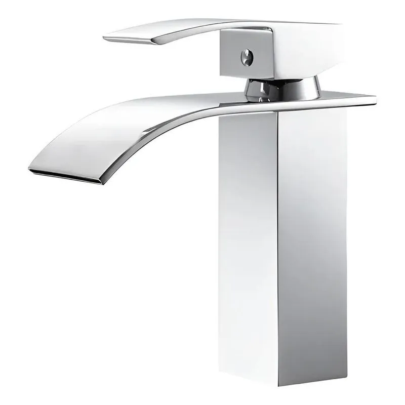 Torneira Cascata Bica Baixa Quadrada Banheiro Quen Fosco Pre