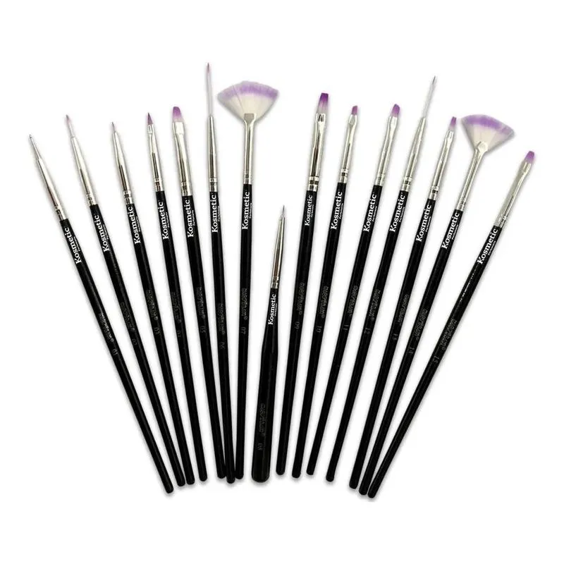 2x Kit 15 Pincéis Macrilan Unha Artística Wxz
