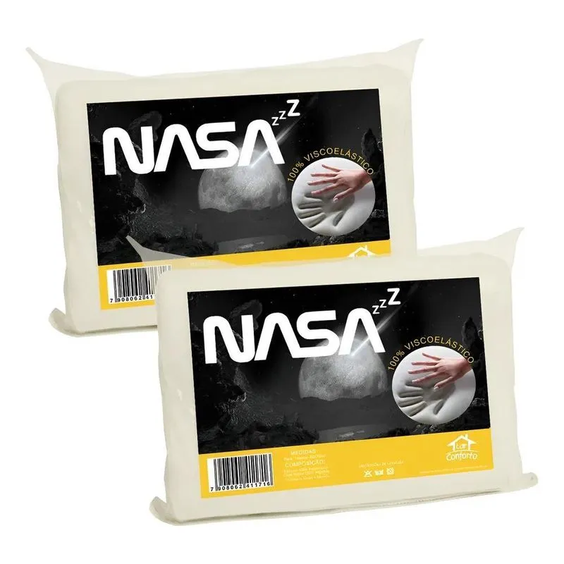 Kit 2 Travesseiro Nasa Z Alto Com Capa De Zíper 200 Fios Perc