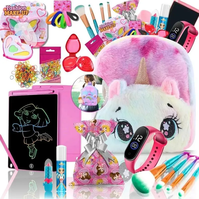 10x Presente Menina Kit Maquiagem Infantil Criança Lousa Mo