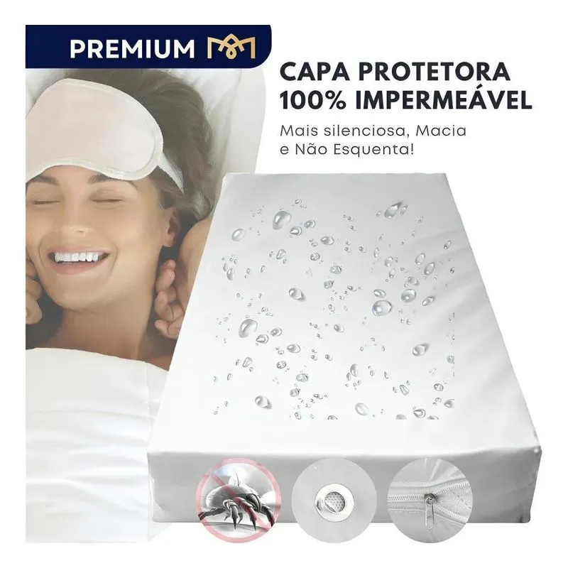 Capa Colchão Impermeável Solteiro Antialérgico E Antiácaro P