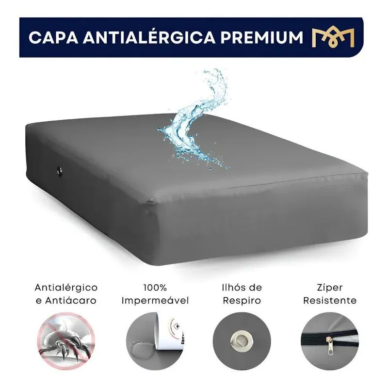 Capa Colchão Impermeável Solteiro Protetor Hospitalar Antial
