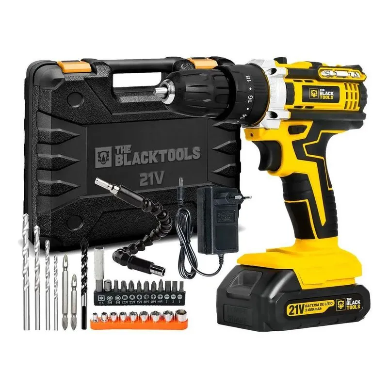 3x Parafusadeira E Furadeira Impacto The Black Tools Tb-21pw
