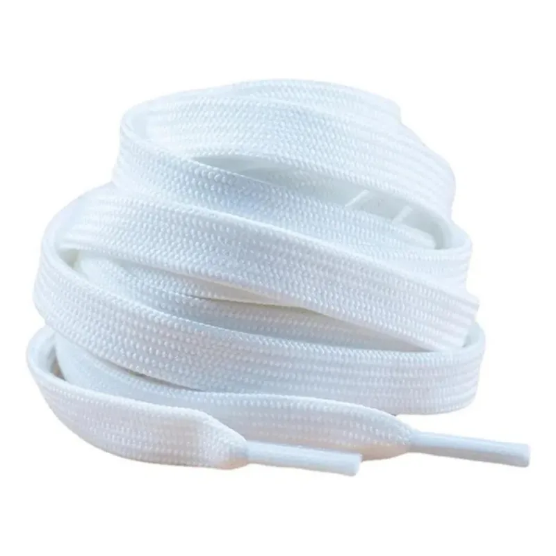 2 Cadarços Achatado Poliester Para Calçado Tenis S Branco