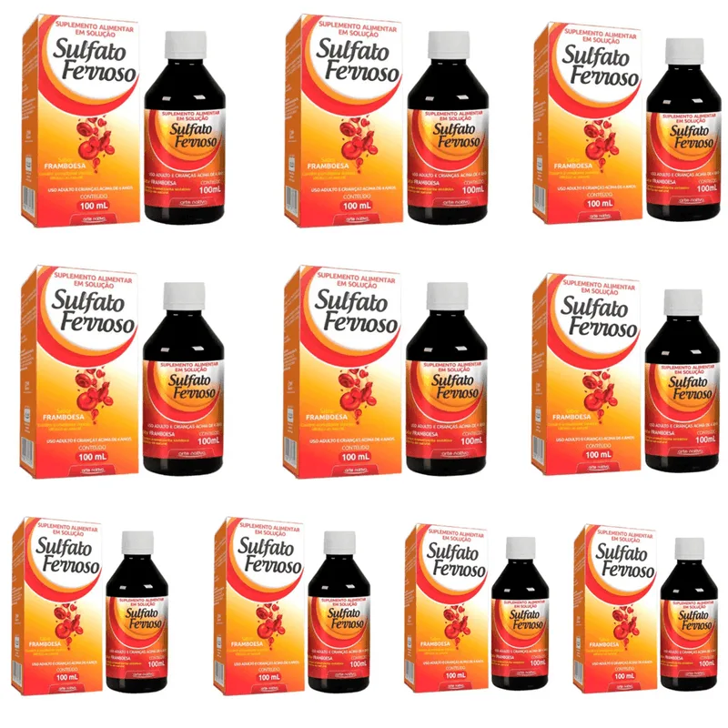 Kit C/10 Sulfato Ferroso Solução 100ml - Arte Nativa