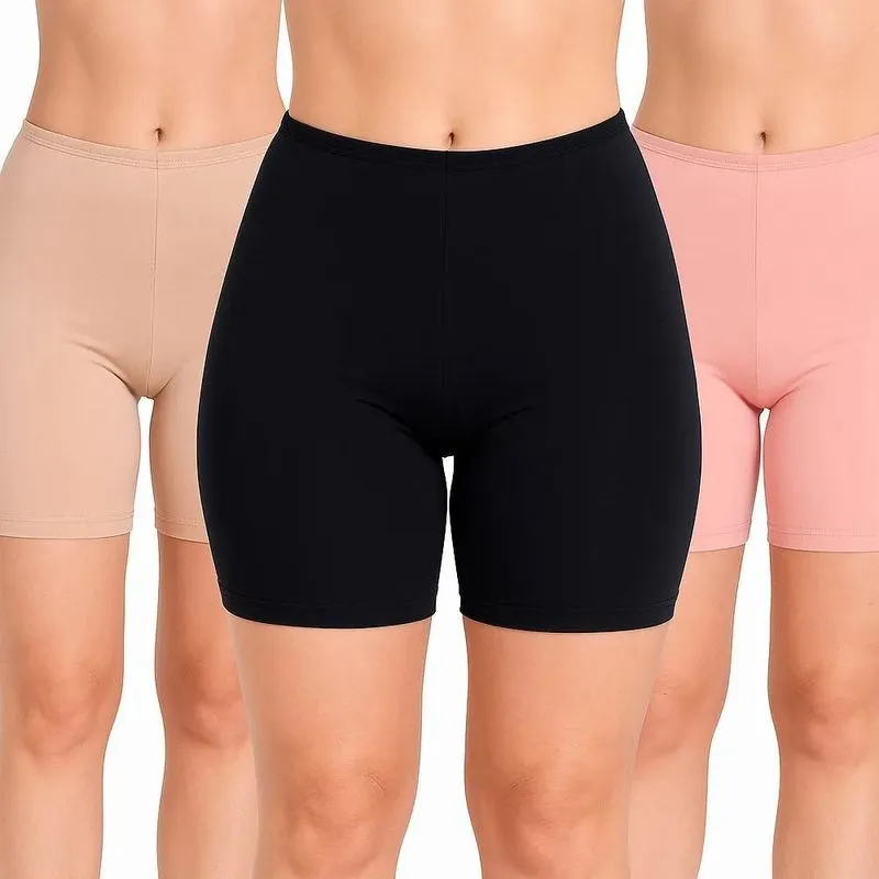 Kit 3 Short Anagua Segunda Pele Para Usar Vestidos 3 Bege G