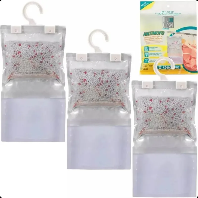 2x Kit 3 Desumidificador Antimofo Armários Dry Closet Anti M