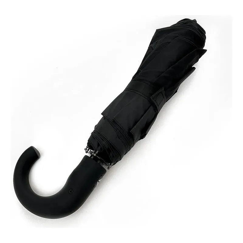 3x Guarda Chuva Preto Grande Dobrável Reforçado Automático