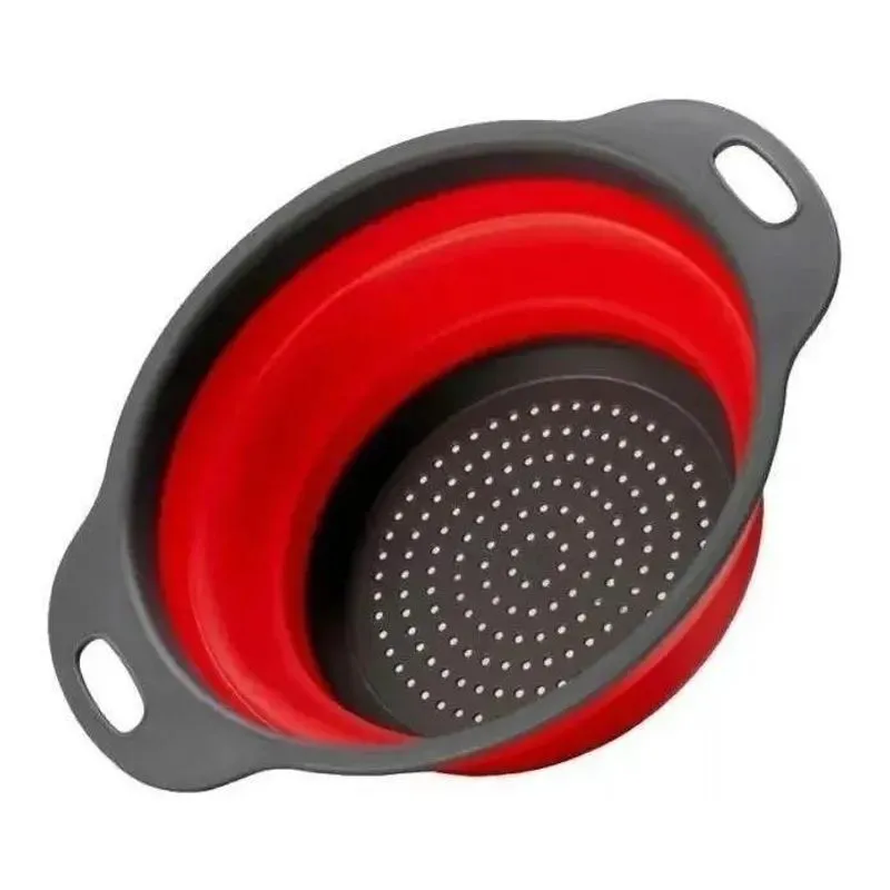 Escorredor Macarrão Legumes Retrátil Silicone Pequeno