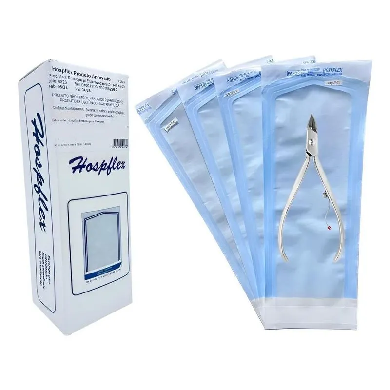 Envelope Autoclave Esterilização Manicure 9cm X 26cm 200 Un
