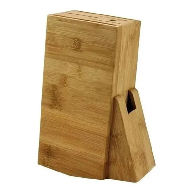 3x Suporte Cepo Bambu Organizador De Faca Tesouras Cozinha