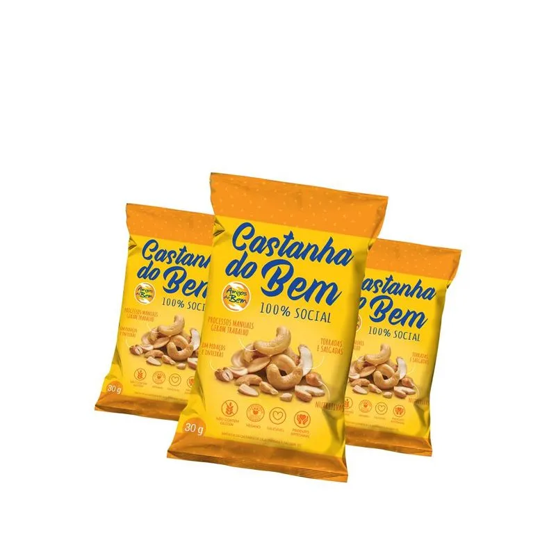 Combo 3 Castanha De Caju Do Bem 30 G