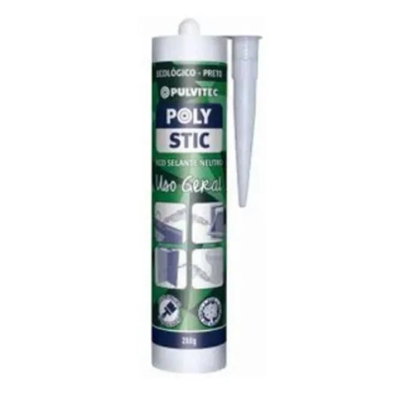 Selante Polystic Neutro Uso Geral 280g Pulvitec Preto
