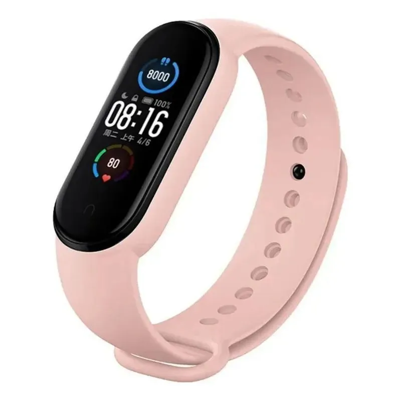 Pulseira Silicone Colorida Para Xiaomi Rosa-claro