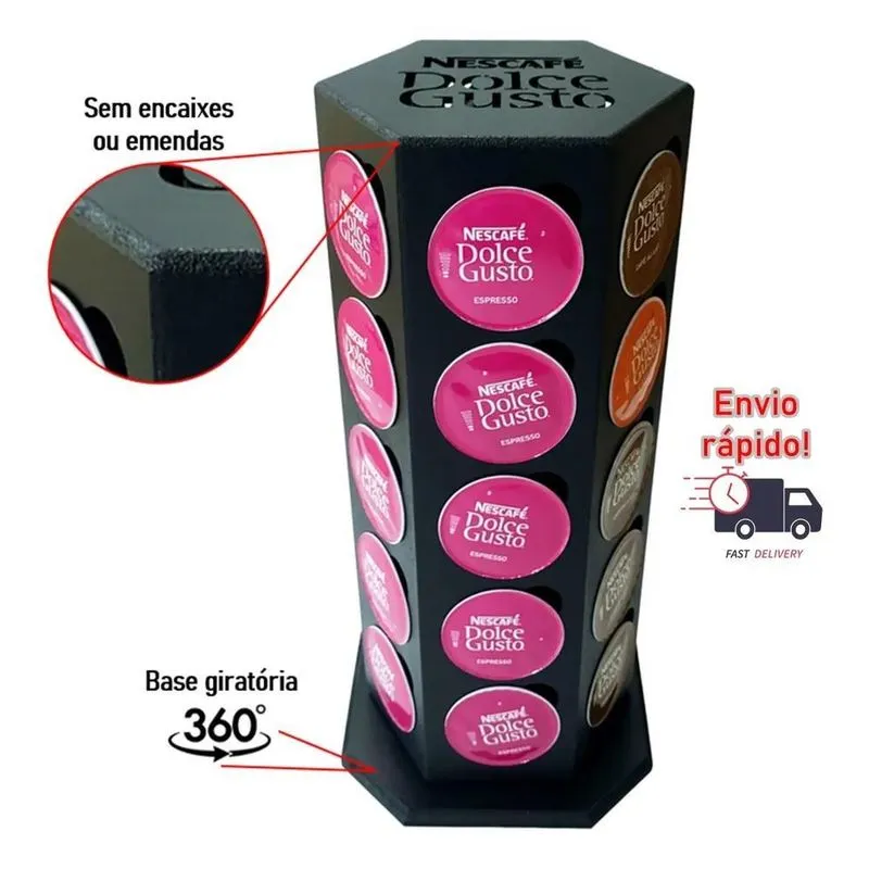 Organizador Cafe P/30 Capsulas Dolce Gusto Giratorio Torre