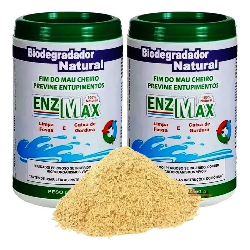 Enzmax Enzimas Limpa Fossa Séptica E Caixa De Gordura 1kg