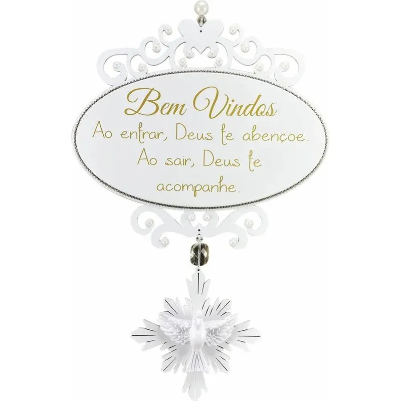 Guirlanda Bem Vindo Entrada Placa Decorativa Porta Casa Mdf