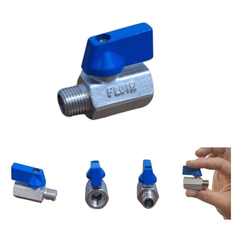 10x Registro Válvula Esfera Mini - Fluir 1/4 Macho X 1/4 Fê