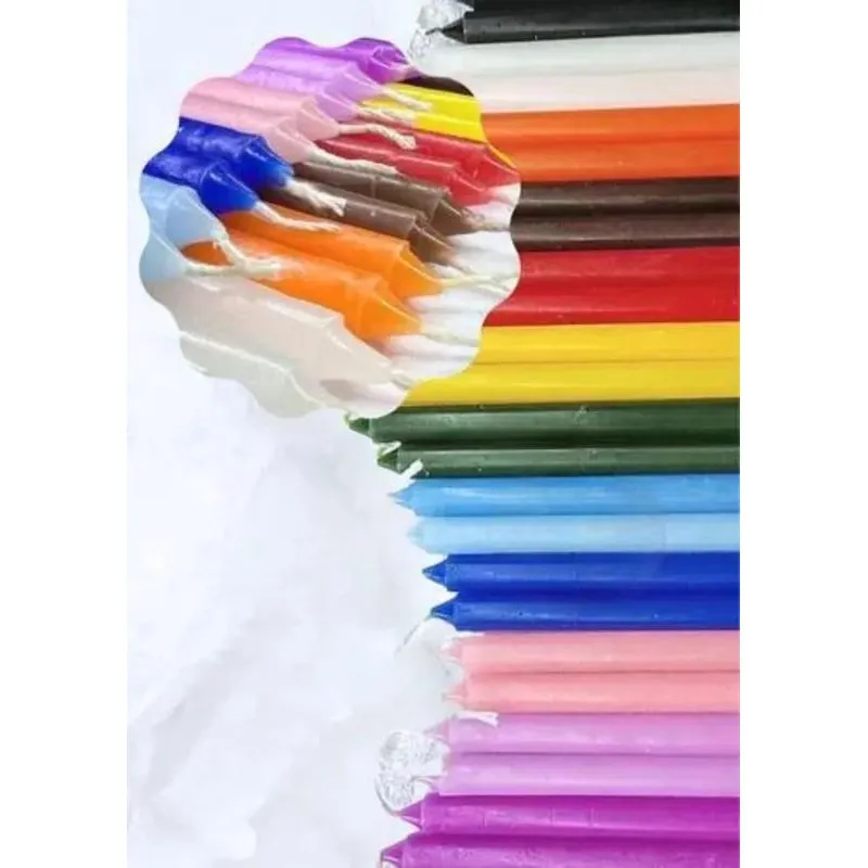 Velas Palito Coloridas 100 Unidades 100 % Parafina - Amarelo