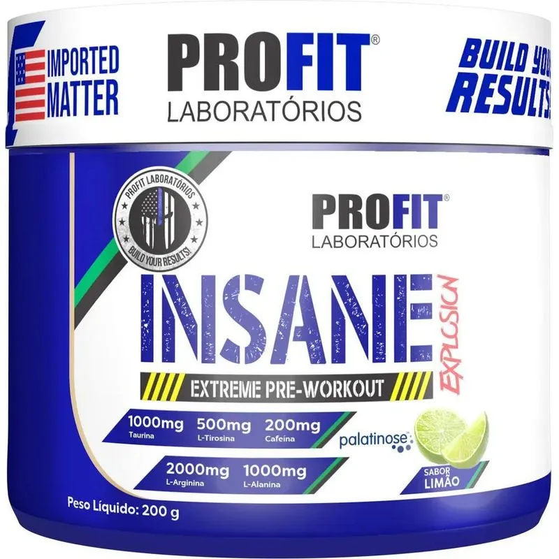 2x Pré Treino Insane Explosion 200g - Profit Sabor Limão