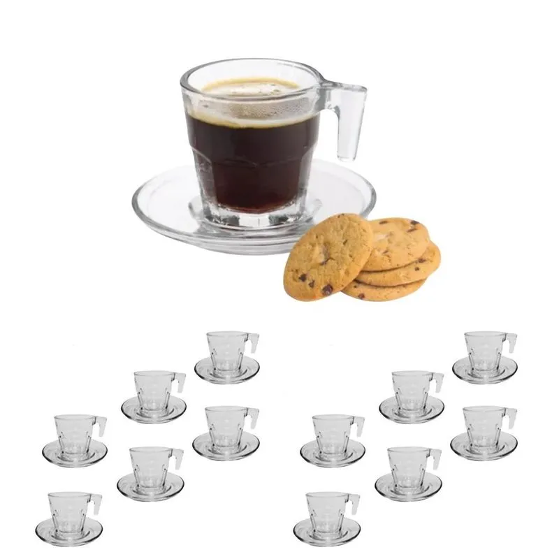 Jogo 12 Xicaras E Pires Para Café Expresso 80ml Mesa Posta