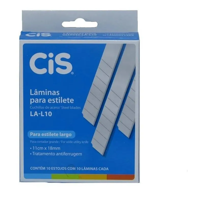 3x Lamina De Estilete Larga Cis - Caixa Com 100 Un