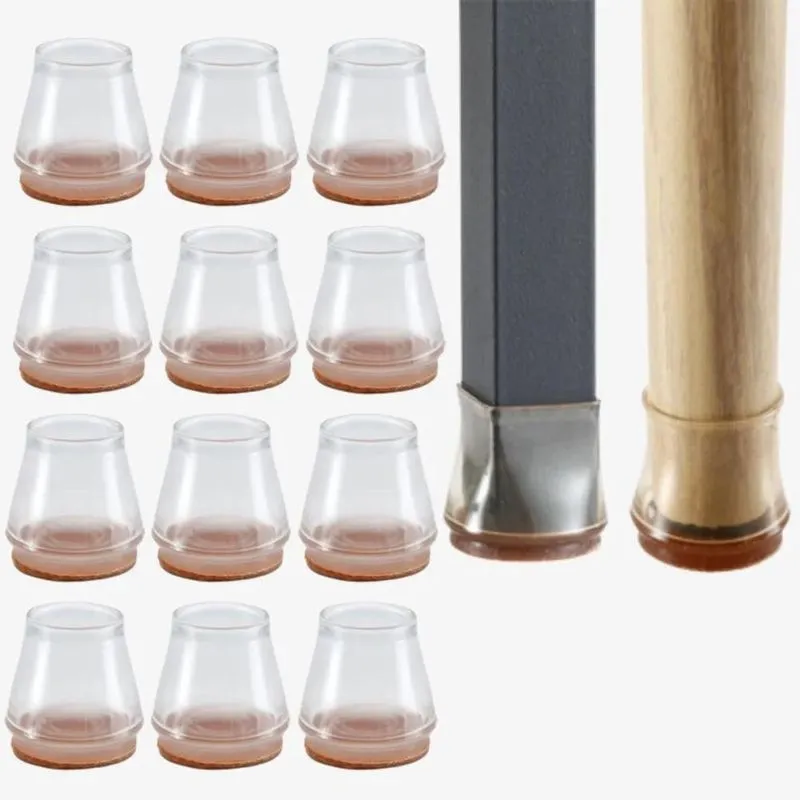 Protetor De Pés De Cadeira E Mesa Em 22 A 29mm-transparente