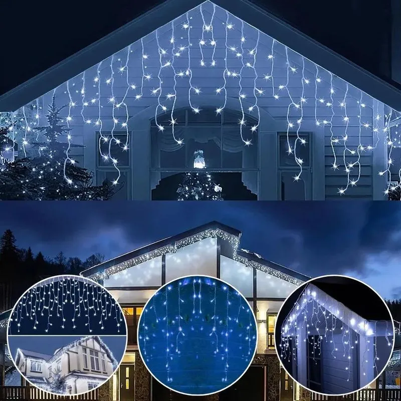 Cascata 400 Led Blindada Prova D'água Nat Branco Frio 127/22