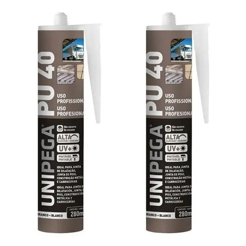 10x Kit 2 Silicone Pu40 Adesivo Selante Poliuretano Branco