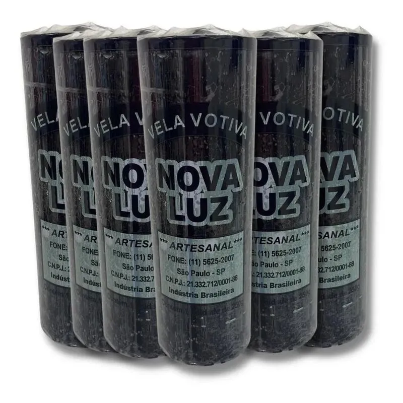 Velas 7 Dias Preta Vela Sete Dias Preta 250g 06 Unid Preto