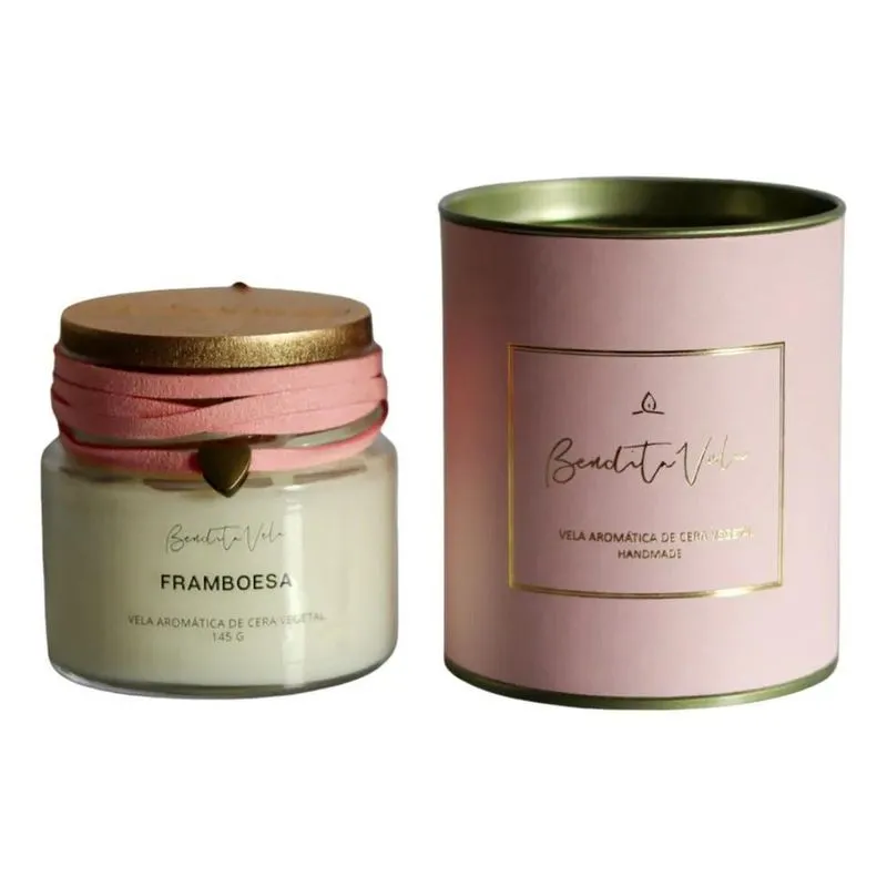 Vela Aromatizada Framboesa Cera Vegetal Full - Bendita Vela