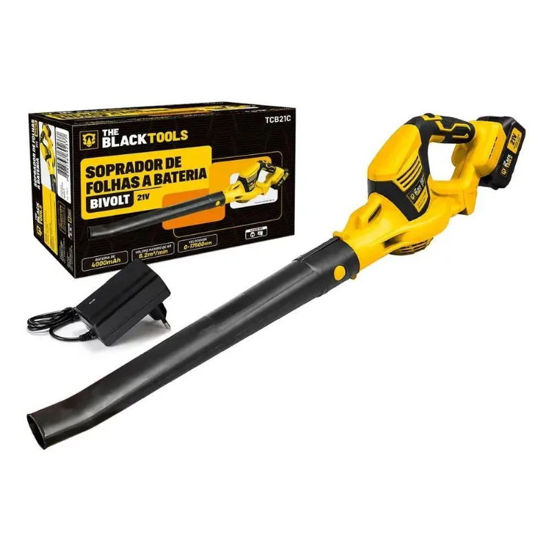 5x Soprador De Folhas A Bateria Elétrico Cor Amarelo Tcb21c