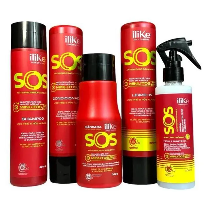 2x Ilike Sos Antiemborrachamento Reconstrutor - Kit 5 Prod