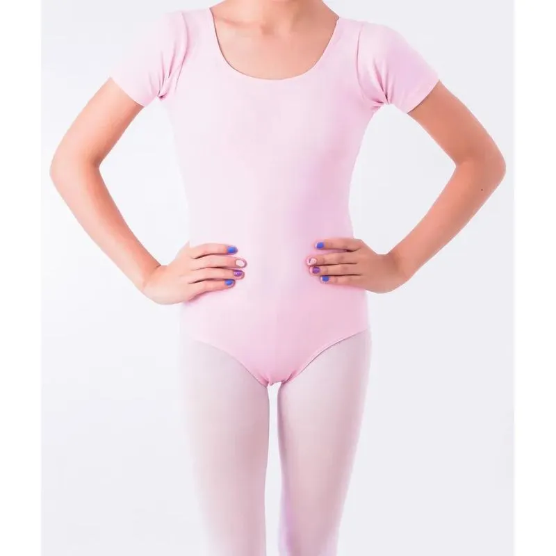 10x Collant Meia Manga Ballet Infantil / Body Balé Rosa