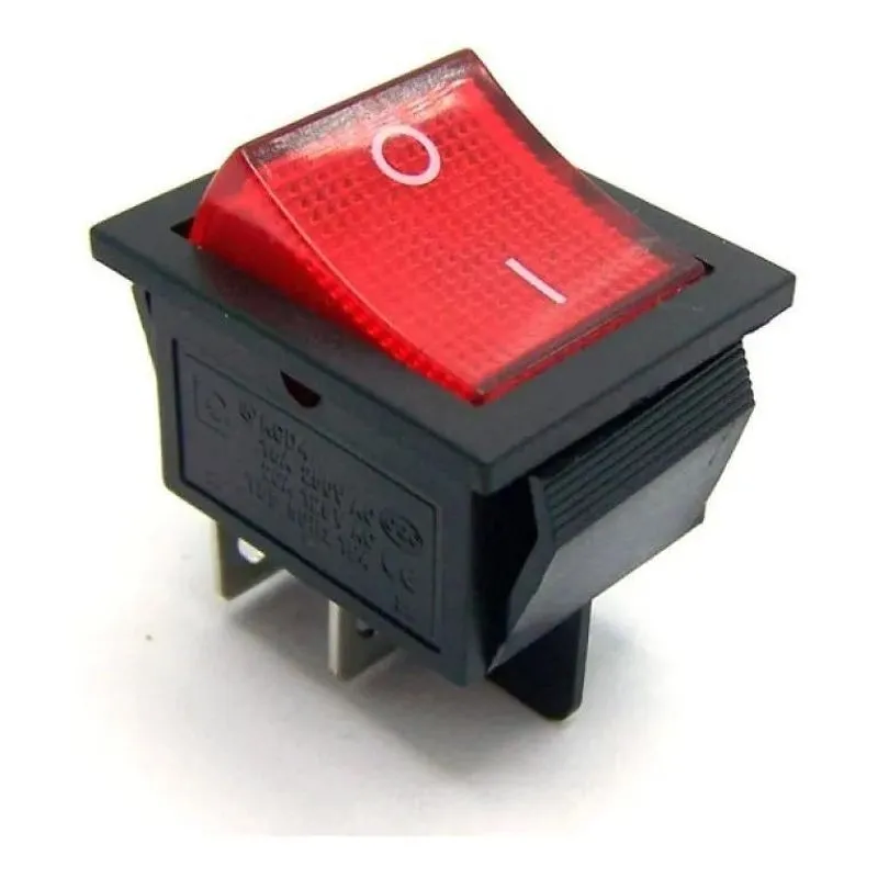 2x Chave Gangorra Kcd4-201n Vermelha 4t 16a/20a 250v