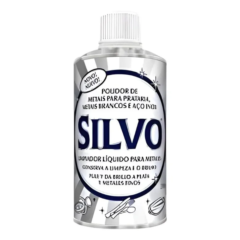 Polidor Silvo 200ml Ouro Prata Inox Cromados Vidros