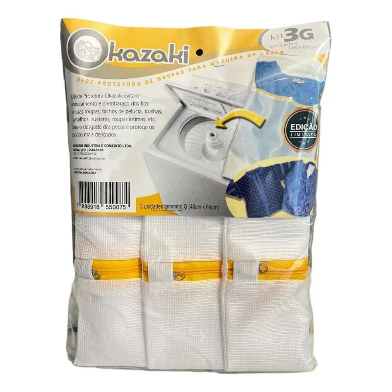 Kit 3 Saco Lava Roupa G Protetor Delicado Okazaki Compre Já